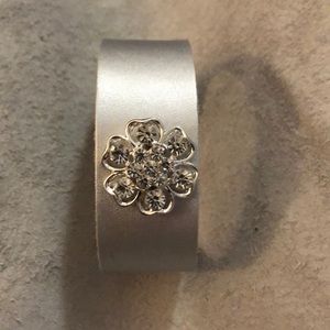 Adorable Leather Cuff‎ with Dainty Rhinestones #4